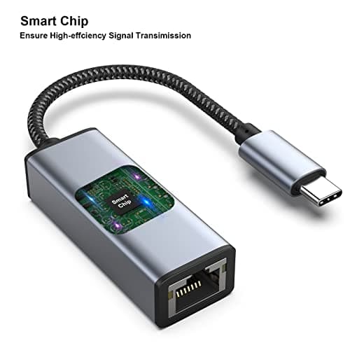 BENFEI USB-C to Ethernet Adapter, USB Type-C (Thunderbolt 3/4) to RJ45 Gigabit Ethernet LAN Network Adapter Compatible with iPhone 15 Pro/Max, MacBook Pro/Air 2023, iPad Pro,iMac, S23, XPS 17 and More — view 6