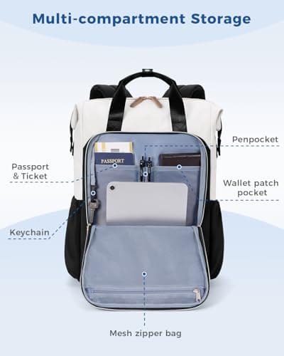 ECOHUB 17" Laptop bag for Women 25L Teacher's Laptop Backpack Work Backpack for Professional Nurse Travel Backpack,Black — view 5