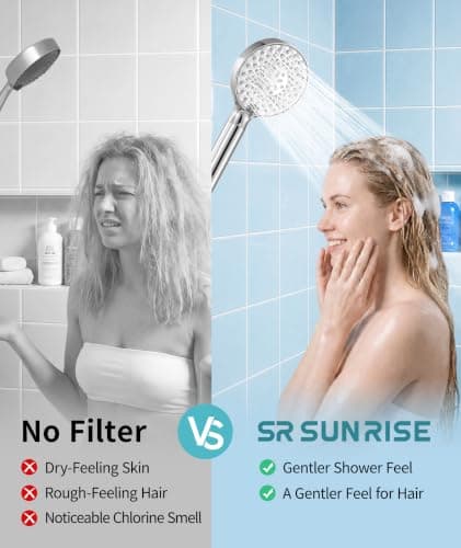 Filtered Shower Head with Handheld, High Pressure 9 Spray Mode Chrome Showerhead with Filters,Detachable Shower Head,Water Softener Filters Beads for Hard Water -Remove Chlorine — view 4