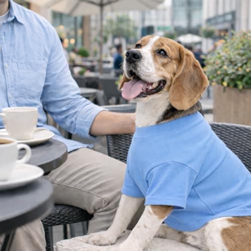 Lovelonglong Pet Clothing Dog Costumes Basic Blank T-Shirt Tee Shirts for Small Dogs Light-Blue M — view 8