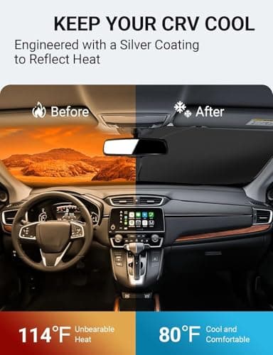 Proadsy Front Windshield Sun Shade Foldable Sunshade Protector Custom Fit 2017-2022 CRV SUV LX EX EX-L EX-L Navi Touring Accessories 2025 Upgrade — view 2
