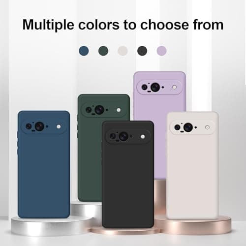 GiiYoon Silicone Case Compatible with Google Pixel 9, Full Body Silky Soft Touch Phone Case with Camera Protection, Shockproof Cover with Microfiber Lining, Green — view 8