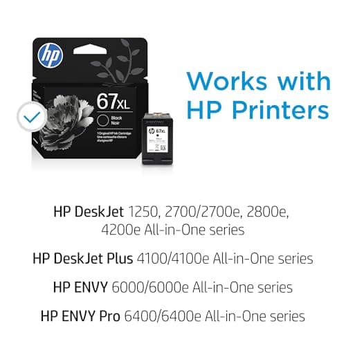 Original HP 67XL Black High-Yield Ink Cartridge | Works with HP DeskJet 1255, 2700, 4100 Series, HP Envy 6000, 6400 Series | Eligible for Instant Ink | 3YM57AN — view 2