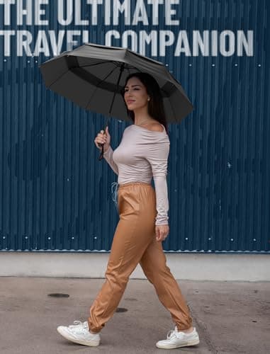 Repel Windproof Travel Umbrella - Compact & Withstands Winds up to 100MPH, Strongest Premium Auto Folding Umbrella for Rain and Sun - Durable, Light & Portable for Women & Men, Fits Backpack & Cars