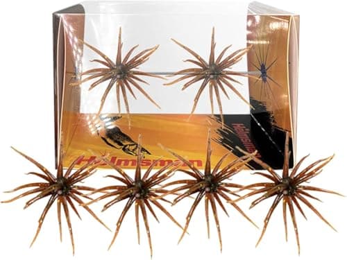 4Pcs Sea Urchin Soft Bait | Realistic Fuzzy Dice Fishing Lure for Bass & Perch | Floating TPR Swimbait with Reflective Stars | 6 Colors Artificial Worm Bait for Saltwater & Freshwater (Style E)