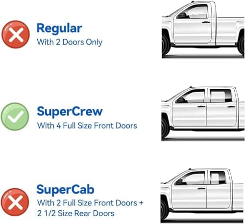 YQAUTEC Window Visors Rain Guards for 2015-2026 Ford F150 SuperCrew & 2017-2026 F-150 Raptor F250 F350 F450 F550 Super Duty Crew Cab, Out-Channel Window Vent Deflectors Visors Shades Protectors — view 4