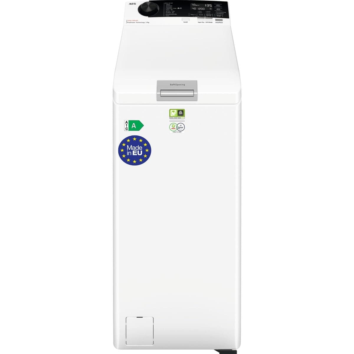 AEG LTA6G7331E, Lavadora de Carga Superior 7 Kg, 1300 rpm, Libre Instalación, Función Prosense, Soft Opening, Programa Timesave, Cajón LiquiSystem, Display LCD, Serie 6000, Blanca, Clase A — view 4