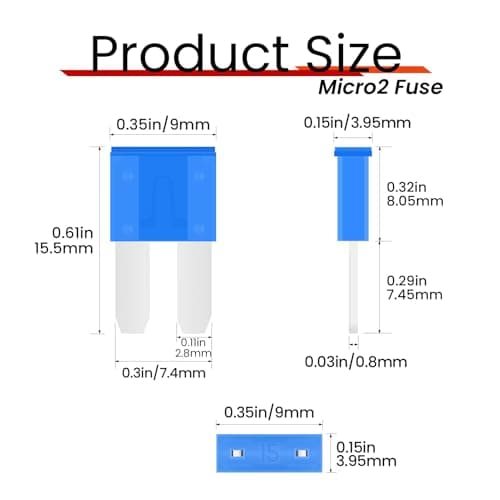 45Pcs Micro2 Car Fuse Kit, Automotive Fuses Assortment kit(2A/3A/5A/7.5A/10A/15A/20A/25A/30A), Blade Fuse for Car/RV/Truck/Boat/Marine — view 2