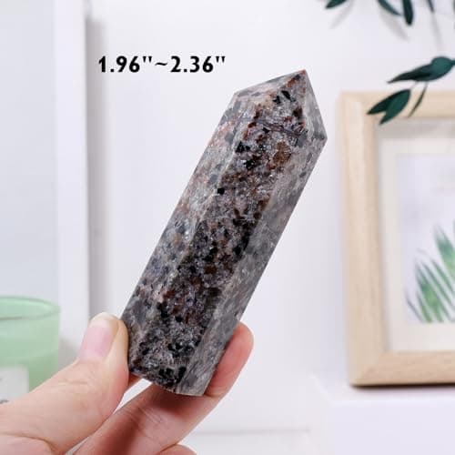 Runyangshi 1PCS Natural Crystal Flame Yooperlite Stone Tower 1.96"-2.36" (5-6cm) 6 Faceted Single Point Prism Healing Crystal Wand for Meditation Reiki Chakra Therapy — view 4