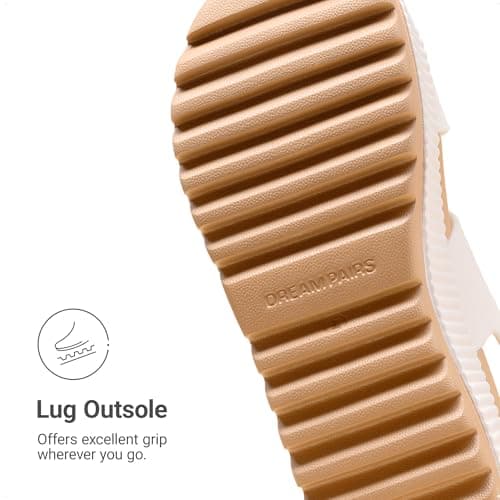 DREAM PAIRS Waterproof Lightweight Platform Sandals,White,8 — view 6