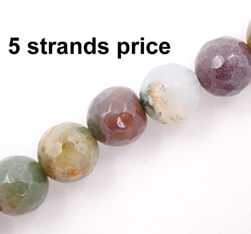 Malahill Faceted Gemstone Beads for Jewelry Making, Sold per Bag 5 Strands Inside (Indian Agate, 6mm)