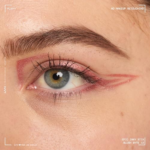 NYX PROFESSIONAL MAKEUP Epic Inky Stix Eyeliner, Mechanical Cream Gel Eyeliner, Waterproof Formula With Up To 24HR Wear - 12 Blush Byte (Metallic Coral Pink)