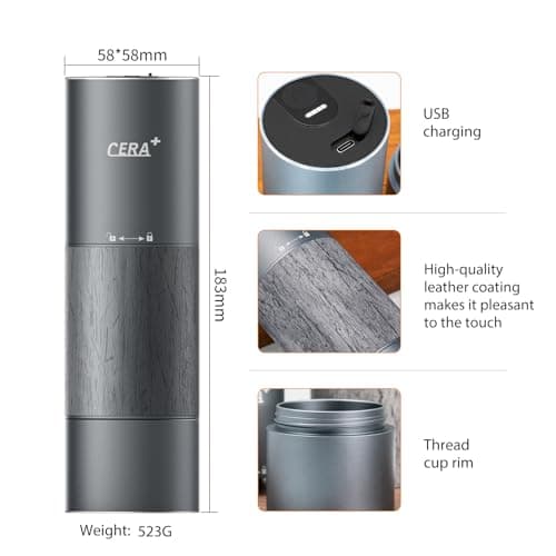 CERA+ Portable Espresso Maker & Grinder Bundle, Travel Coffee Kit — view 7