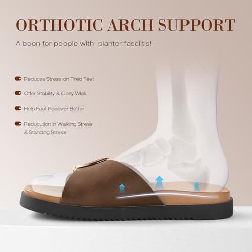 Ankis Brown Flat Sandals for Women 2026 Dressy Comfortable Summer Beach Essentials - Flip Flops & Slides with Memory Foam Insole Womens Sandals Tan Comfortable Footwear — view 4