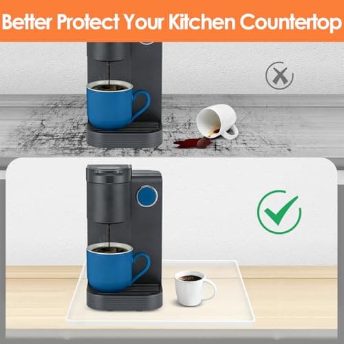 Silicone Coffee Maker Mat with Lip for Countertops 15.7''x11.8''Translucent — view 2