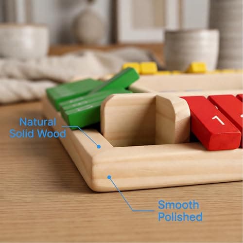 Shut The Box Math Board Game Wooden Dice Toy for 1-4 Players Kids Adults — view 5