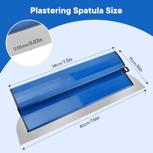 Drywall Skimming Blade, 16" / 40cm Stainless Steel Drywall Tools Smoothing Spatula Drywall Knife for Home Improvement Wall Decoration Construction Tool