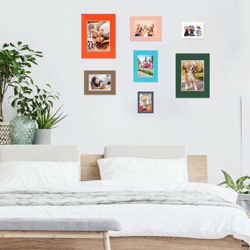 Prudiut 15 Pack Picture Mats, Mixed Colors Frame Mattes for Pictures Photo Frame Mat Core Bevel Cut for Photos, Prints, Artworks (5x7, 8x10, 11x14 Inches) — view 5