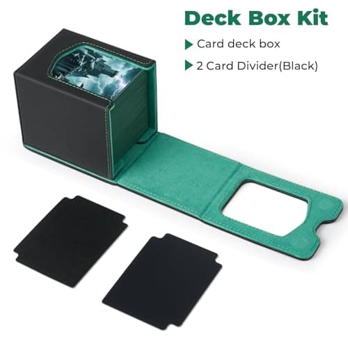 Fabmaker Deck Box Compatible with MTG Commander, (patent Pending) Magnetic Trading Card Storage Box with Comman-der, Fits 100 Double-Sleeved Cards, Card Box Compatible with Magic the Gathering — view 5