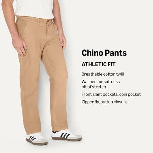 Amazon Essentials Men's Athletic-Fit Broken-in Chino Pant Pants, -Dark Khaki, 38W x 32L — view 2
