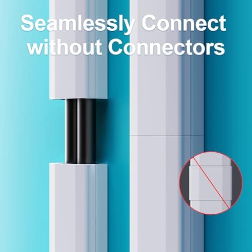Yecaye Cord Hider, 42In Cord Covers for Wall Mounted TV, White Cable Management Kit, Wire Hiders and Concealer for Cords on Wall, W0.98in H0.51in, White — view 4
