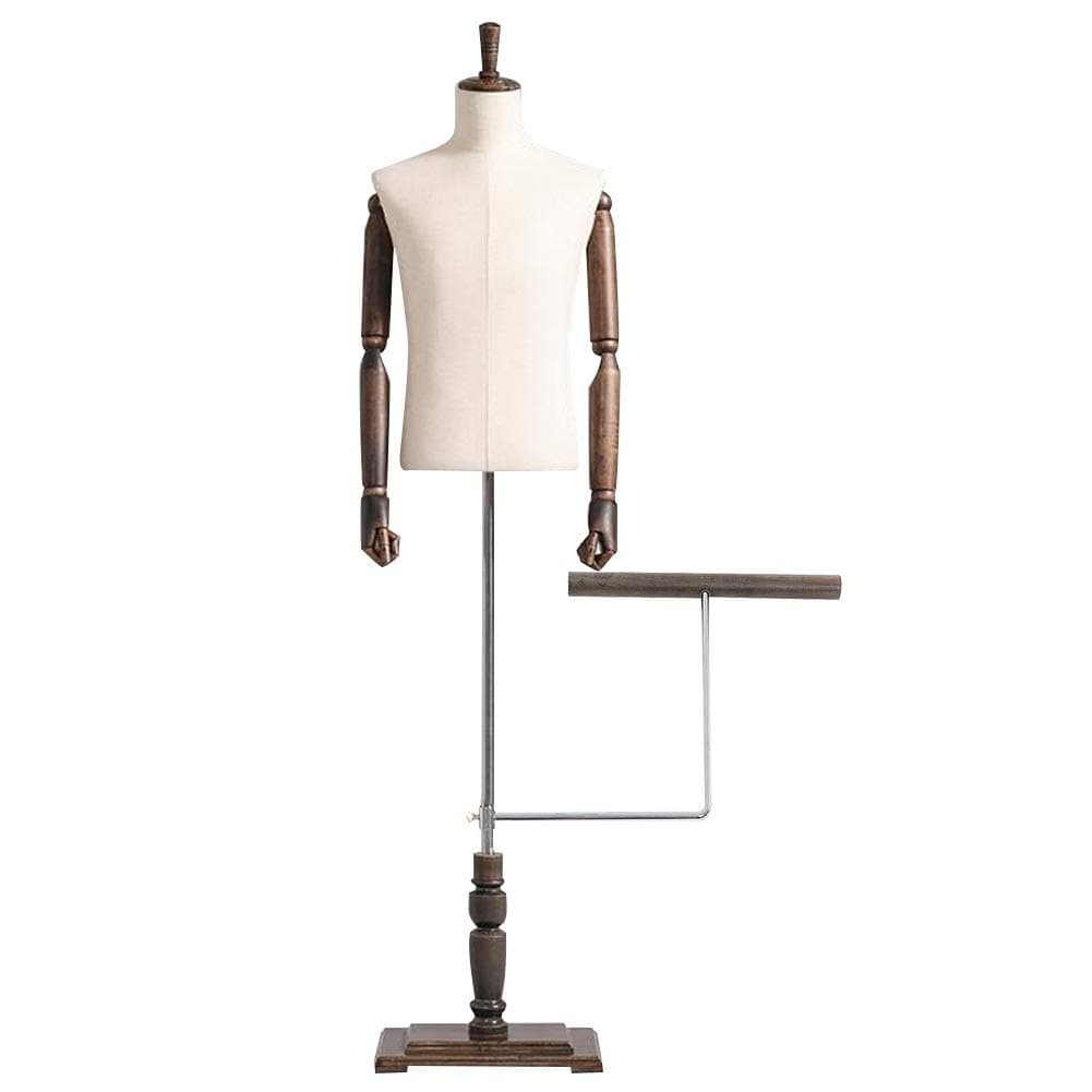 Soporte de torso ajustable para maniquí con brazo extraíble y soporte para zapatos para exhibición de ropa y joyas