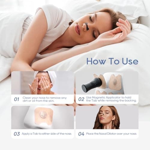 30 Pairs Anti-Snoring Sleep Magnetic Nasal Strips - Magnetic nasal strip Innovative Design Anti-Snoring Equipment Black — view 4