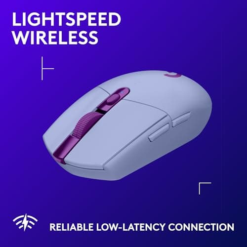 Logitech G305 Lightspeed Wireless Gaming Mouse, Hero Sensor, 12,000 DPI, Lightweight, 6 Programmable Buttons, 250h Battery, On-Board Memory, Compatible with PC, Mac - Lilac — view 2