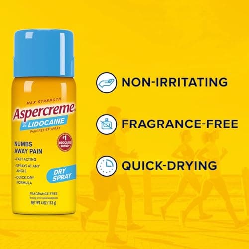 Aspercreme Lidocaine Dry Spray Soothes Aggravated Nerves, Numbing Topical Pain Relief Spray with Max-Strength 4% Lidocaine Sprays at Any Angle, 4 Oz. — view 5