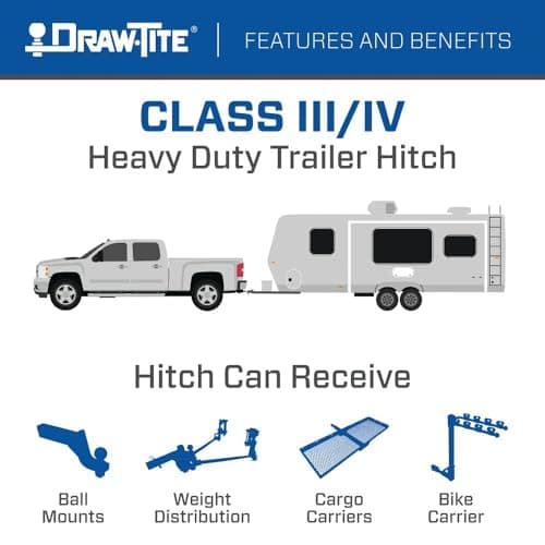 Draw-Tite 76022 Class 3 Trailer Hitch, 2 Inch Square Receiver, Black, Compatible with Cadillac XT5 — view 4