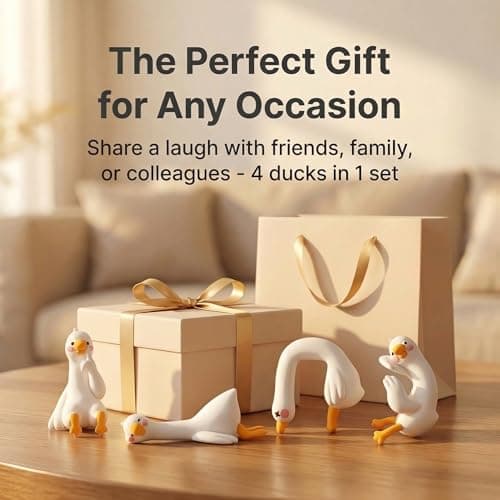 Z-oneMart 4PCS So Tired Lazy Duck Mini Desk Decor, Resin Goose Figurine Computer Monitor Decor, Lazy Goose Computer Decorations, Cute Duck Statues for Office Desk, Car Dashboard,Funny Desk — view 6