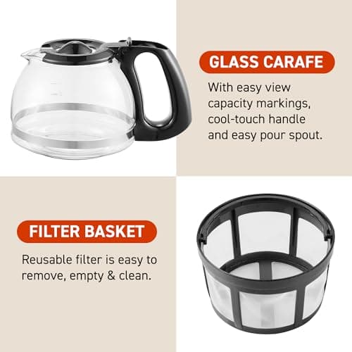 Elite Gourmet EHC4128 Automatic 4-Cup Drip Coffee Maker, Black