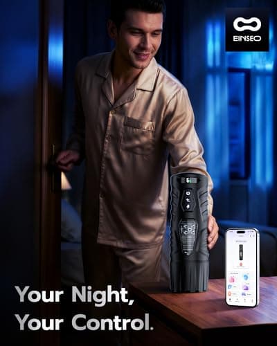 Automatic Male Masturbator Sex Toys for Men - EINSEO Adult Male Sex Toys Penis Pump with 7 Thrusting & Rotating Modes, Pocket Pussy Sex Machine with LCD Display & Suction Base Adult Sex Toy & Games