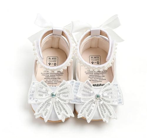 Baby Princess Shoes Mary Jane Infant First Walkers Shoes with Bow & Pearl — view 7