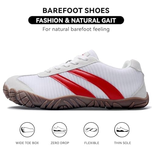 Barefoot Shoes Women Men - Wide Toe Box Sneakers Women Casual Tennis Shoe | Zero Drop Minimalist Trainers Hiking Walking Shoes | Lightweight Breathable Non-Slip Comfortable Fashion Sneakers Footwear
