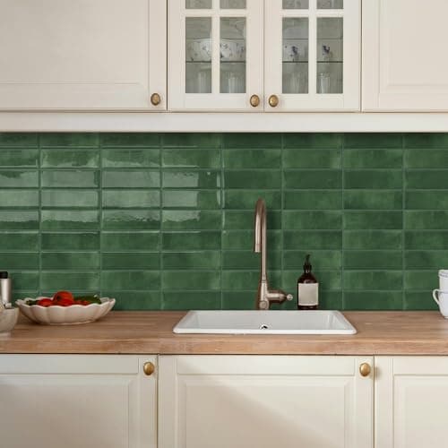 DEWOO Green Peel and Stick Backsplash Self Adhesive Wall Tiles 10-Sheet — view 4
