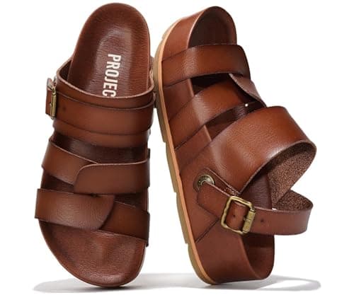 Project Cloud Platform Sandals Women – Strappy Wedges with Comfortable Plush & Soft Insole – Lightweight & Non Slip Platform Sandals for Women 2026 (Proud,CLAY,8)