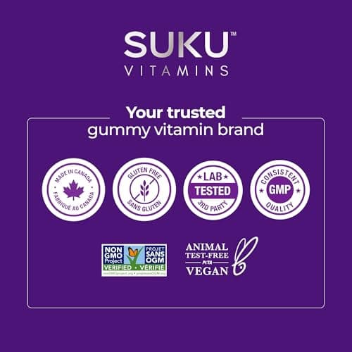 SUKU Vitamins Sugar-Free and Sugar Alcohol Free Natural Calm Magnesium Gummies for Adults | 177mg Magnesium Bisglycinate Gummy | Chewable Magnesium for Sleep & Anxiety | Vegan & Non-GMO | 60 Count — view 6