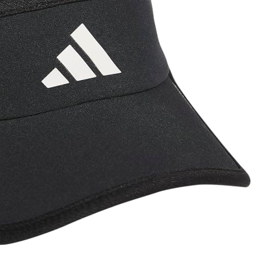 adidas Women's Superlite Visor – Lightweight Moisture-Wicking Running Tennis Hat, Black/White/3, OSFA — view 2