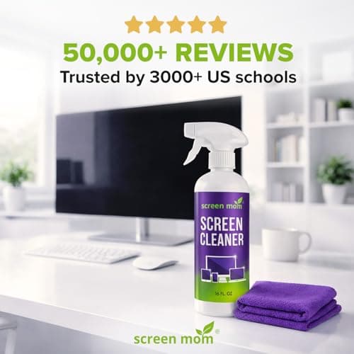 Screen Mom Screen Cleaner Spray and Microfiber Cloth 16oz Screen Cleaner Spray and Wipe for TV, Laptop, Computer, Phone, iPad, Car Screen Cleaning Kit Electronic Cleaner Spray — view 4