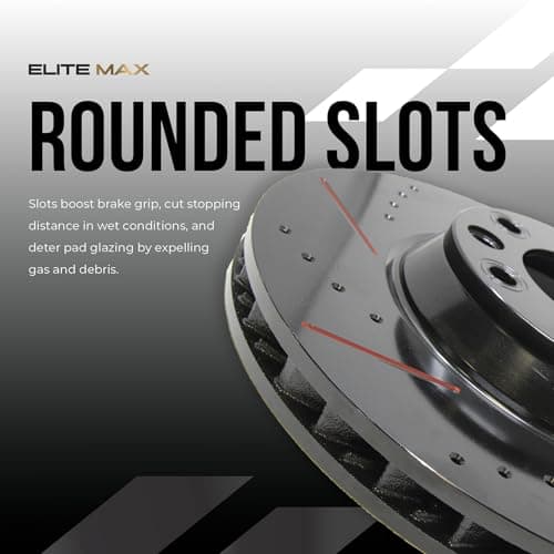 MAX Advanced Brakes - Brake Kit For 2011-2022 Jeep Grand Cherokee, Dodge Durango (13.78" Dia Fr Rotors)| Carbon Ceramic Brake and Rotor Kit Front and Rear| Drilled Slotted Brake Rotors — view 7