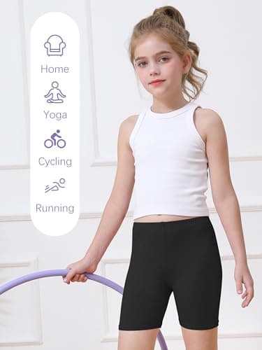 Resinta 6 Pack Girls Bike Shorts Under Dress Dance Cartwheel Shorts for Toddler Kids Summer Clothes Multicolor — view 4