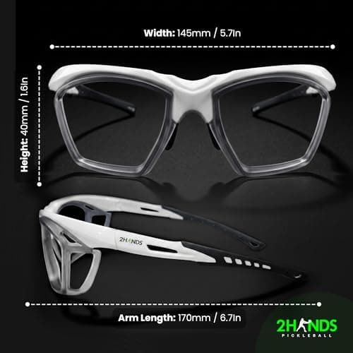 2Hands Pickleball Glasses Without Lenses | No-Lens Pickleball Eyewear | Lightweight, Impact-Resistant, Lens-Free Protective Frame for Clear Vision on the Court — view 4