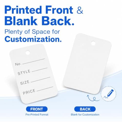 Nicunom 2000 PCS Price Tags,1.94" X 1.38" Price Display Tag Clothes Size Tag Store White Paper Tags for Jewelry, Clothing, Retail, Labeling — view 2