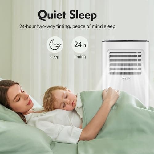 pasapair 8000 BTU Portable Air Conditioner, Quiet AC Unit for for Rooms up to 320 Sq.Ft, 4-IN-1 Cooling Fan with Remote/WiFi/Alexa, Dehumidifier for Home, Office, 24H Timer & Easy-Install Window Kit — view 3