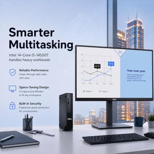 Dell Pro Micro (Next Gen OptiPlex 7020 7000 MFF), Intel 14-Core i5-14500T (> Ultra 5 135U), 16GB DDR5, 512GB SSD, QCM1250 Mini Tiny Business Desktop, Wi-Fi 6E, Ethernet, DisplayPort, HDMI, Win 11 Pro