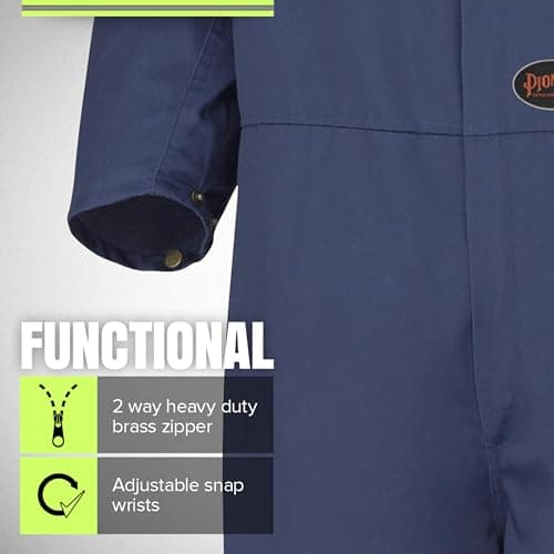 Pioneer Heavy Duty Work Coveralls for Men - 7 Pockets - Adjustable Wrist, Action Back, Elastic Waist - Regular Fit — view 6