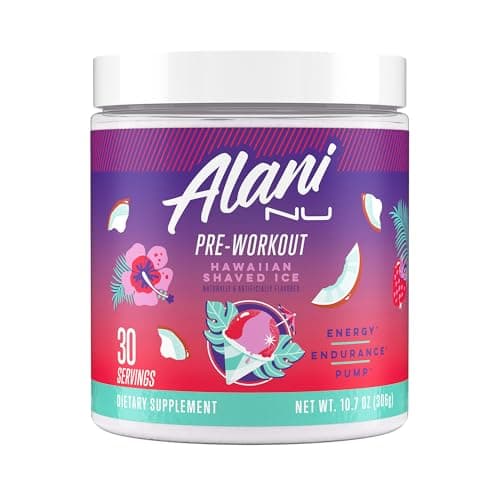 Alani Nu Pre-Workout Supplement Powder for Energy, Endurance, and Pump, Hawaiian Shaved Ice, 30 Servings (Packaging May Vary)
