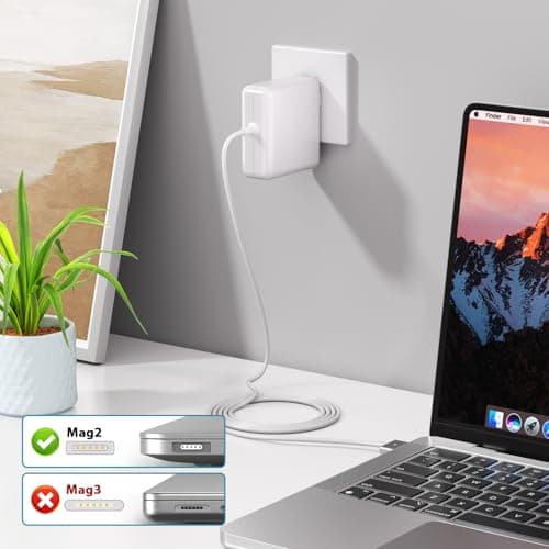45W Charger for MacBook Air, 45W Magnetic2 T-Tip Power Adapter Charger Replacement for Mac Air 11/13 Inch (Between 2012-2017) — view 4
