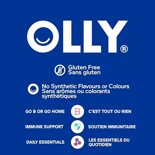 OLLY Men's Multi Gummy Supplement with no artificial flavours and colours Blackberry Blitz multivitamin to help support men's health 45 day supply 90 gummies — view 5